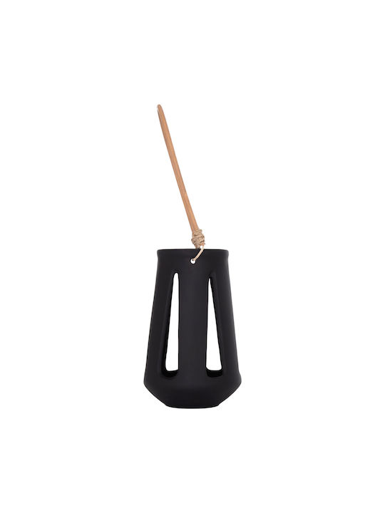 HomeMarkt Erantyl Rattan Lantern Tabletop Black 10x10x10cm