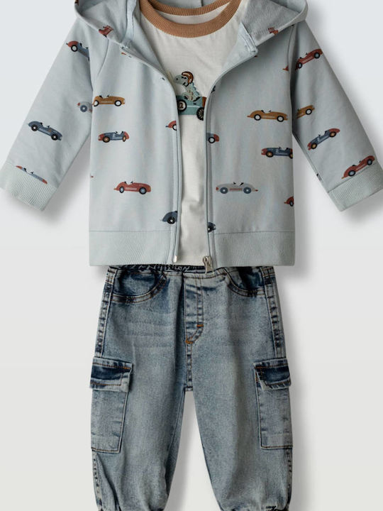 Kinder-Set mit Hose Winter 3Stück Sky Blue