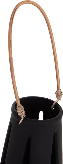 HomeMarkt Erantyl Φαναράκι Rattan Επιτραπέζιο Μαύρο 10x10x10εκ.