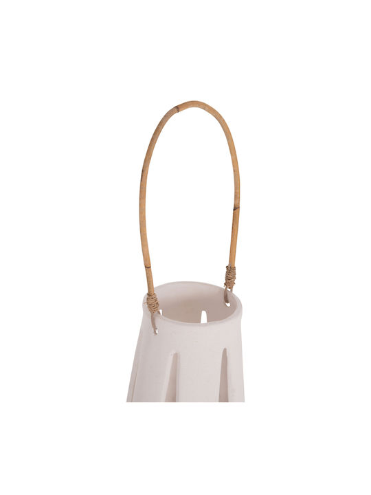 HomeMarkt Erantyl Rattan Lantern Tabletop White 10x10x10cm