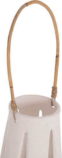 HomeMarkt Erantyl Rattan Lantern Tabletop White 10x10x10cm