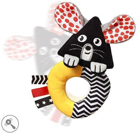 Babyono Baby Activity Toy Mouse with Sounds for Newborns