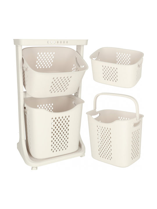 ikonka Cutie de Depozitare Jucării pentru Copii din Plastic Alb 44x77.5x32cm 1buc