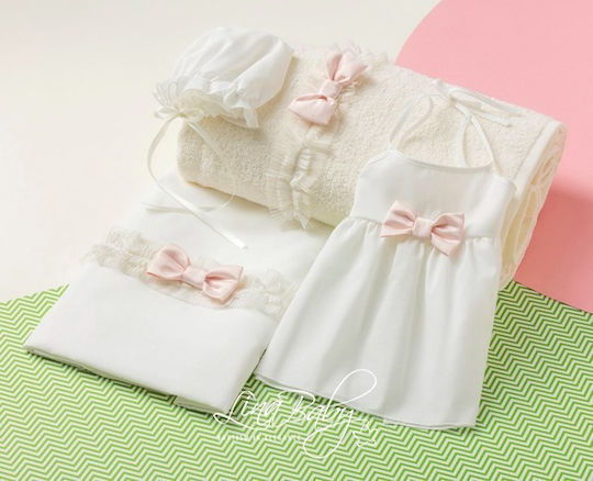 Lina Baby Set Christening Oilcloths Ecru 4 Pieces