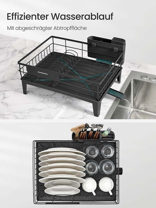Songmics Metal Sink Strainer Black Metal 31x42x18.5cm