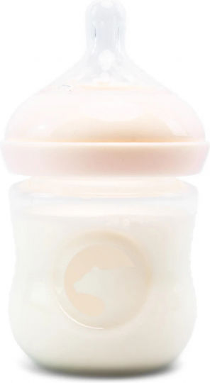 Kidnort Sticlă de Plastic pentru Bebelusi Anti-Colici cu Tetină din Silicon pentru 3+ luni Pink 125ml