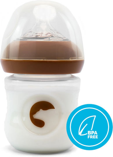 Kidnort Sticlă de Plastic pentru Bebelusi Anti-Colici cu Tetină din Silicon pentru 3+ luni Brown 125ml