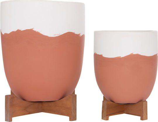 HomeMarkt Set of 2 Terracotta Ceramic Flower Pots 25x25cm
