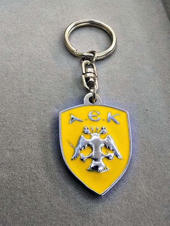 AEK Metallic Double-Sided Keychain Double-Headed Eagle Yellow-Black Enamel