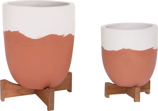 HomeMarkt Set of 2 Terracotta Ceramic Flower Pots 25x25cm