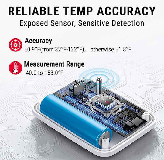 Thermo Pro Asyrmato Digital Thermometer Psychiou Wireless Fridge Freezer Thermometer 40°C–70°C Dual Sensors Temp Alert Backlit Tp210b