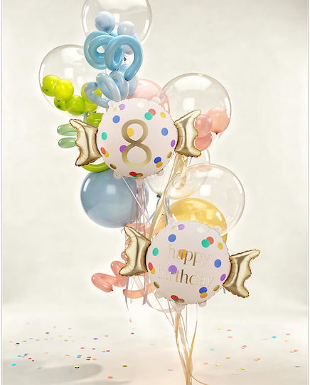 Balloon Foil Beige "happy Birthday" 5cm