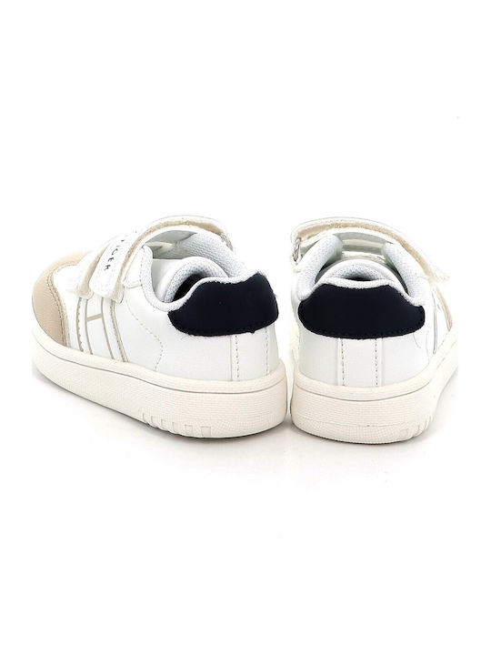Kids Sneakers with Hoop & Loop Closure White