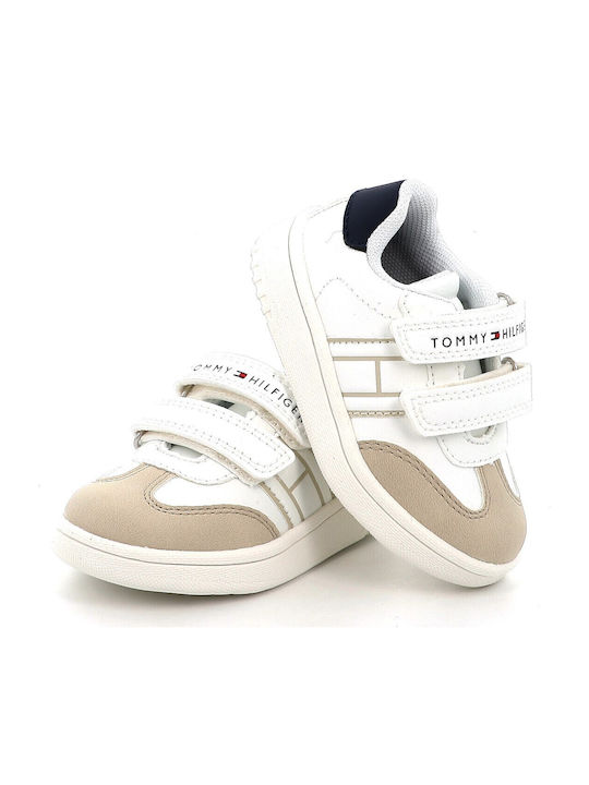 Kids Sneakers with Hoop & Loop Closure White