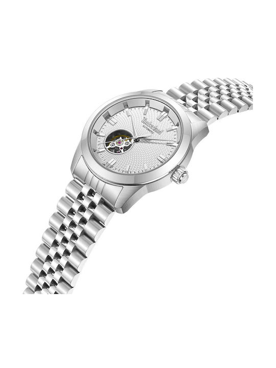 Timberland Ανδρικό Ρολόι 41mm Αυτόματο με Ασημί Μεταλλικό Μπρασελέ
