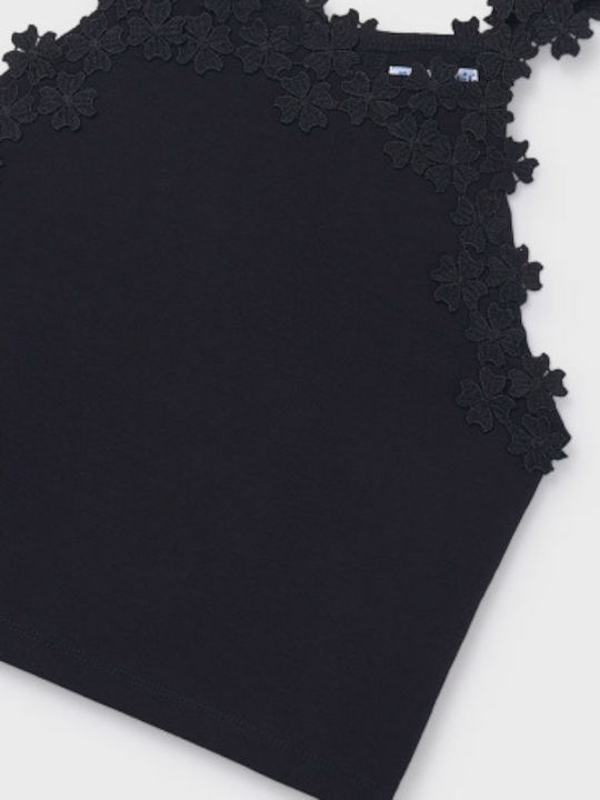 Παιδικό Crop Top Αμάνικο Μαύρο
