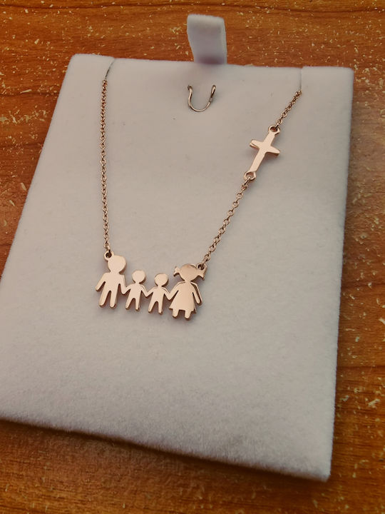 Aris Dentopoulos Jewellery Necklace Family from Pink Gold Plated Silver