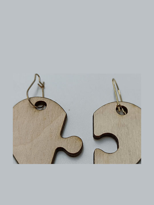 Cercei Inimă Din Lemn Puzzle Toxylo