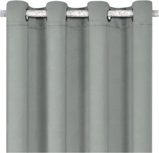 Curtain With Grey Window Grommets 140x140cm