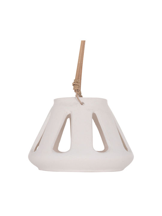 HomeMarkt Rattan Tabletop Lantern White 10x10x10cm