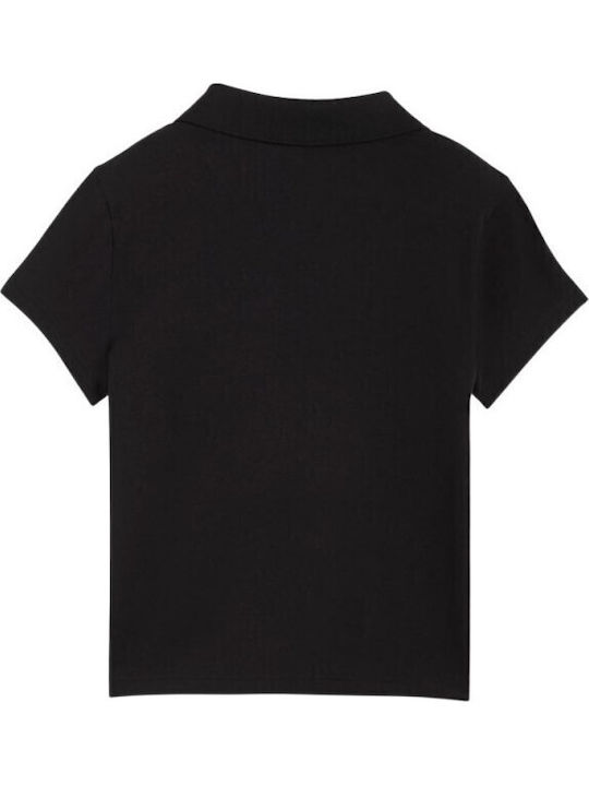 Damen Polo Bluse Kurzarm Black