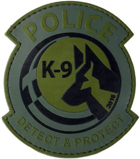 Police K-9 Detect & Protect Σήμα Pvc Χακί Μαύρο