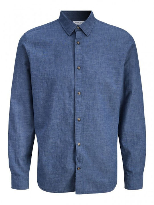 Langärmlig Leinen Hemd Navy Blazer