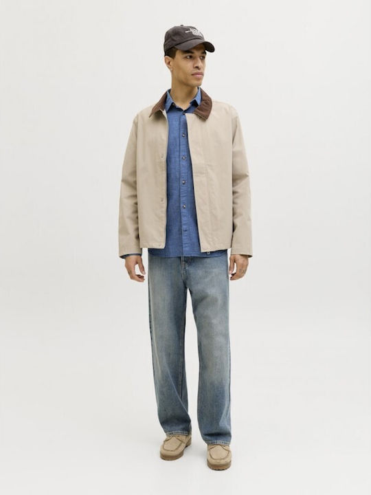 Langärmlig Leinen Hemd Navy Blazer