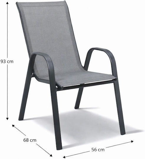 Garten- und Outdoor-Möbelsets Paros 5 Stück Grau