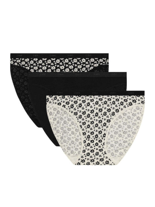 Βαμβακερά Дамско Боксерски 3Pack без Шевове Black Floral