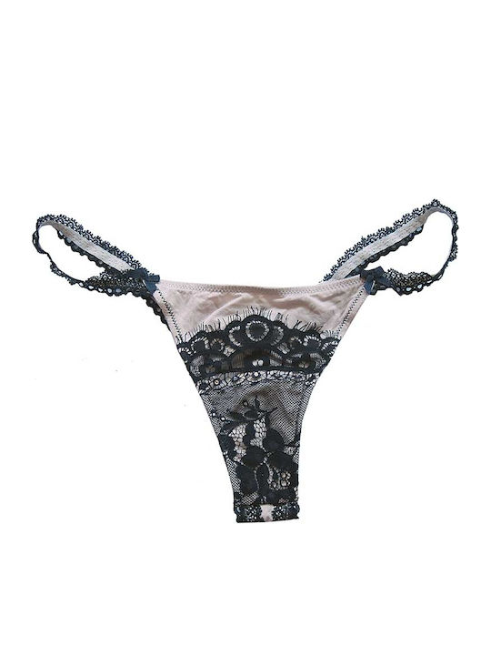 Damen Brasilien mit Spitze Black-beige
