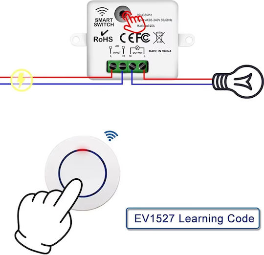 Ασύρματος Smart Switch RF 10A