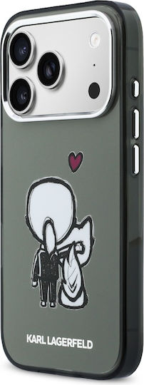 Karl Lagerfeld Karl + & Choupette Umschlag Rückseite Magsafe Iphone 17 Pro Schwarze