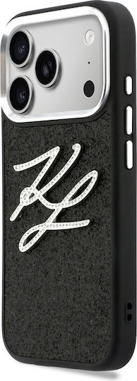 Karl Lagerfeld Iml Glitter Kl Diamond Logo iPhone 17 Pro Schwarz Handyhülle