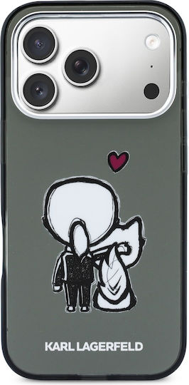 Karl Lagerfeld Karl + & Choupette Umschlag Rückseite Magsafe Iphone 17 Pro Schwarze