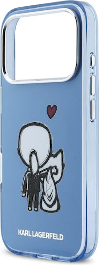 Karl Lagerfeld Karl + & Choupette Umschlag Rückseite Magsafe iPhone 17 Pro Max Blau