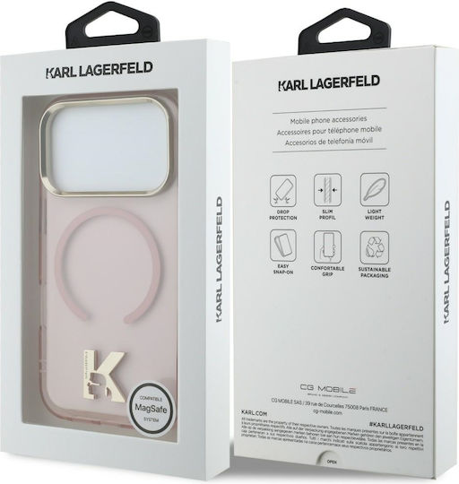 Karl Lagerfeld Iml K Head Logo Magsafe iPhone 17 Pro Rosa Handyhülle