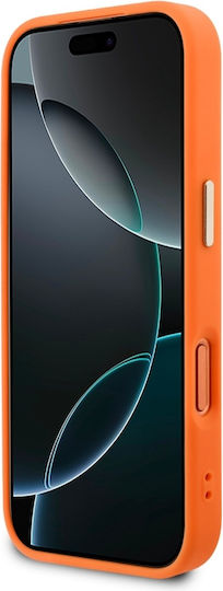 Guess Peony Hot Stamp Back Cover Synthetic Leather Leather Silicone Plastic Orange (iPhone 17 Pro Max)