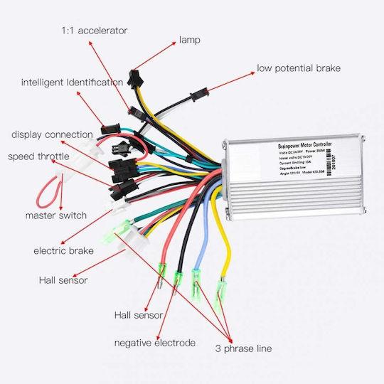 Controler Universal Motor Fără Perii 36v-48v 350w Ecran Lcd Impermeabil Bicicletă Electrică Scuter Electric