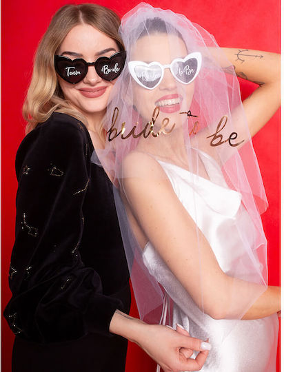 Kunststoff Herz Brillen Weiß Bride To Be