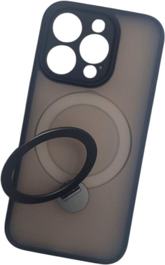 Naxius Задна корица Изкуствена кожа с Каишка Черен (iPhone 15 Pro)
