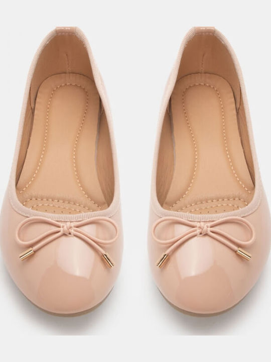 Damen Ballerinas Spitz zulaufend in Rosa Farbe