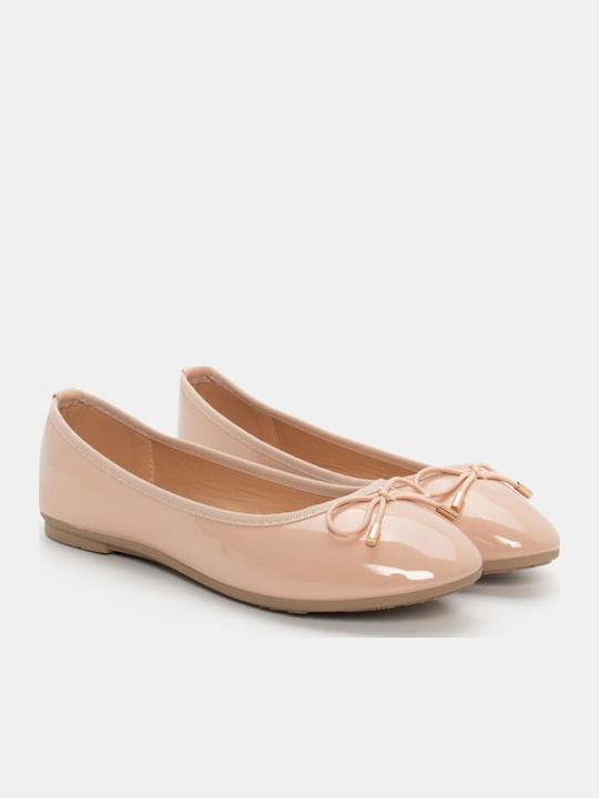 Damen Ballerinas Spitz zulaufend in Rosa Farbe