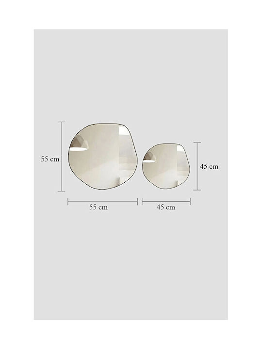 Set 2 Stücke Schwarz Moderne Dekorative Wandspiegel 55x55 cm
