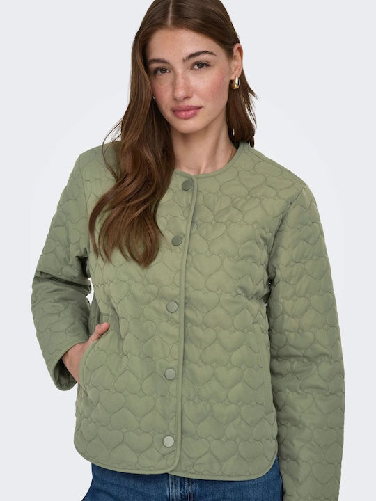 Langes Damen Jacke Für Winter Grün