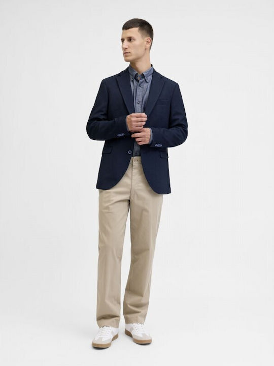 Men's Summer Suit Jacket Slim Fit Dark Navy