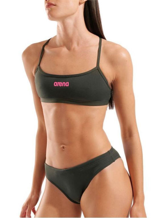 Set Bikini Μπουστάκι Dark Sage, Shocking Pink