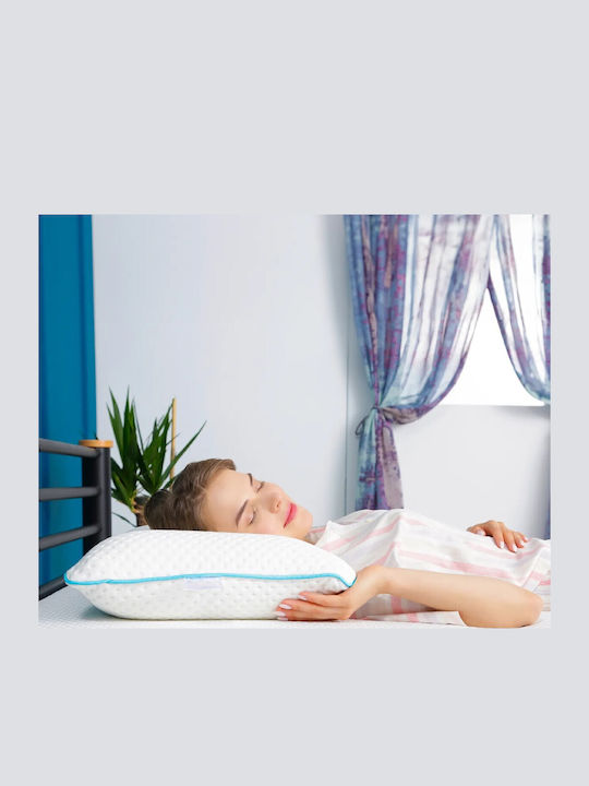 Orthopedic Bed Pillow for Side Sleep with Shoulder Support Blue 58x40x12cm