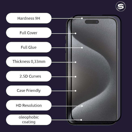 Hardy Glass Sonique Premium Series HD Full Cover 9H Compatible with OnePlus 13R 5G Black