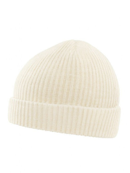 Beanie Unisex Σκούφος Πλεκτός σε Μπεζ χρώμα